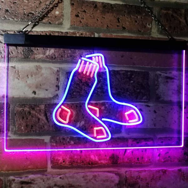 Boston Red Sox Logo Dual LED Neon Light Sign